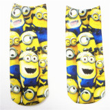 New 2016 New arrival Funny Aliens 3D Print sock Women's Girls Low Cut Ankle Socks Cute banana Cotton Hosiery Printed Sock