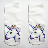 New 2016 New arrival Funny Aliens 3D Print sock Women's Girls Low Cut Ankle Socks Cute banana Cotton Hosiery Printed Sock