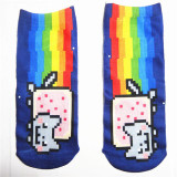 New 2016 New arrival Funny Aliens 3D Print sock Women's Girls Low Cut Ankle Socks Cute banana Cotton Hosiery Printed Sock