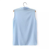 New 2016 Fashion Women's Colourful V Neck Summer Chiffon Blouses Shirt Cute Sleeveless Shirts Casual Top Blusas Femininas
