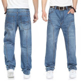 NEW 2016 Fashion Baggy style men's jeans hip hop dancers loose big size jeans boys skateboard jeans rap plus size 30-46