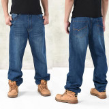 NEW 2016 Fashion Baggy style men's jeans hip hop dancers loose big size jeans boys skateboard jeans rap plus size 30-46