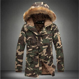 New 2016 Camouflage Down Parkas Jackets Men's Parka Hooded Coat Male Fur Collar Parkas Jacket
