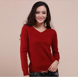 New 2016 Autumn-Spring Fashion Women Sexy V-neck Knit candy color Sweater Outerwear Pullover Tops Knitted Cashmere Sweater Women