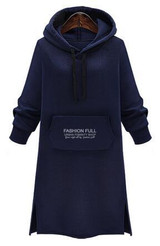 New 2016 Autumn Winter Women Hoodies Pullovers Slim Plus Thicking Velvet Hoody Sweatshirt Dress Long Hoodie
