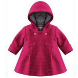 New 2016 Autumn Winter High Quality Fashion Baby Coat Cotton Lining Jacquard Hooded Coat Baby Girl Winter Jacket Kids Clothes