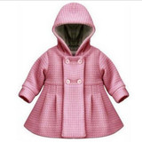 New 2016 Autumn Winter High Quality Fashion Baby Coat Cotton Lining Jacquard Hooded Coat Baby Girl Winter Jacket Kids Clothes