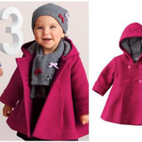 New 2016 Autumn Winter High Quality Fashion Baby Coat Cotton Lining Jacquard Hooded Coat Baby Girl Winter Jacket Kids Clothes