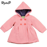 New 2016 Autumn Winter High Quality Fashion Baby Coat Cotton Lining Jacquard Hooded Coat Baby Girl Winter Jacket Kids Clothes