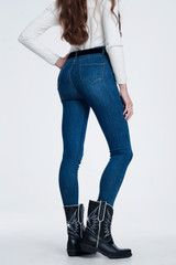 High Waisted Super Skinny Jeans in Blue