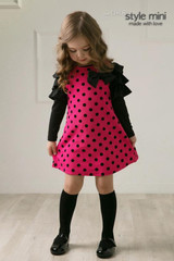 New 2016 autumn /spring children clothing girls polka dot dress long-sleeve kids girls princess dress