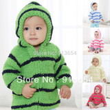 new 2015 spring autumn jacket baby clothing chenille cardigan baby outerwear children hoodies striped coat kids jackets &amp; coats