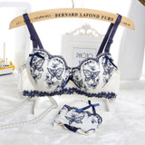 New 2015 Sexy Intimates Womens Bra Set Embroidery Lace Lingerie Ladies Push Up Padded Bra Underwear Lovely Women Bra Set