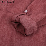 Dioufond Summer V-neck Cotton Thin Women Shirts Three Quarter Female Camisas Femininas Office Women Tops Blusas Femininas 2017