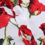 Dioufond Red Rose Shirt Print Women 2017 New Spring Cotton Long Sleeve Women Blouses Fashion Tops Blusas Femininas Plus Size Dioufond Red Rose Shirt Print Women 2017 New Spring Cotton Long Sleeve Women Blouses Fashion Tops Blusas Femininas Plus Size