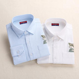 Dioufond Print Cat Embroidery on Pocket Shirts Lady 2017 Spring New Fashion White Navy Casual Blouse Shirts Long Sleeve Blouse