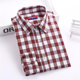Dioufond New Women's Plaid Blouse Cotton Women Long Sleeve Tops Ladies Red Plaid Shirt Female Plaid Women Blouse Plus Size Shirt