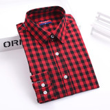 Dioufond New Women's Plaid Blouse Cotton Women Long Sleeve Tops Ladies Red Plaid Shirt Female Plaid Women Blouse Plus Size Shirt