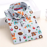 Dioufond New Floral Long Sleeve Vintage Blouse Cherry Turn Down Collar Shirt Tops Fashion
