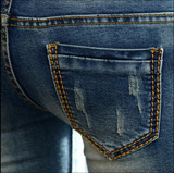 2017 spring and summer new plus size cotton female women girls elastic skinny low waist pencil pants jeans clothing clothes