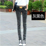 2017 spring and summer new plus size cotton female women girls elastic skinny low waist pencil pants jeans clothing clothes