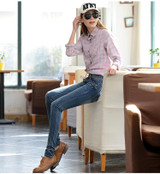 2017 spring and summer new plus size cotton female women girls elastic skinny low waist pencil pants jeans clothing clothes