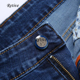 2017 spring and summer men's elastic jeans straight Slim thin section young men loose casual long pants Men's jeans 41