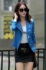2017 Spring And Autumn Real Fur Women's Leather Jacket Slim Motorcycle Outerwear Coats Female Short Leather Coat Fashion Suede