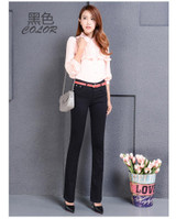 2017 spring and autumn new Fashion casual female women girls tight Elastic plus size Multicolor soft jeans clothing clothes