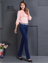2017 spring and autumn new Fashion casual female women girls tight Elastic plus size Multicolor soft jeans clothing clothes