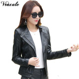2017 Spring And Autumn New Clothing Leather Women's Design Short Slim Motorcycle Stand Collar Leather Jacket Coat Plus Size