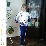 2017 Spring Baby Girls Clothes Jacket Floral Kids Hoodies+Pants Kids Tracksuit For Girls Clothing Sets Girls Sport Suit  291