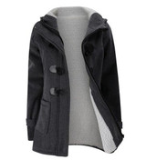 2017 Spring Autumn Women Slim fit Wool blended Mid Long Coat Thin Jacket Hooded Outwears Zipper Hoodie Overcoats Plus Size 6XL