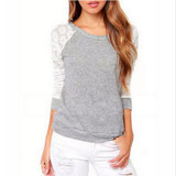 2017 Spring Autumn Women Sweatshirts Backless Embroidery Lace Casual Hoodies Long Sleeve Sweatshirts Ladies Hoodies Women Tops