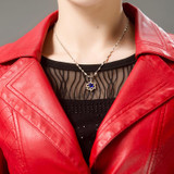 2017 Spring Autumn Women Plus Size PU Leather Jacket Slim Sheepskin Leather Coat Women PU Leather Coat Outerwear High Quality