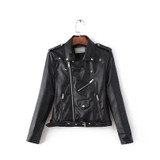 2017 Spring Autumn Women Faux Soft Leather Jacket Long Sleeve Pink Biker Coat Zipper Design Motorcycle PU Red Jacket