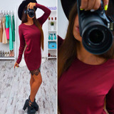 2017 Spring Autumn Women Dress Brief Sheath O Neck Long Sleeve Lace Patchwork Female Vestidos plus size DDUP22