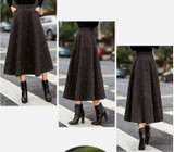 2017 Spring Autumn Winter A Line Plaid Skirt Faldas Mujer Women Elastic High Waist Casual Long Maxi Wool Skirt Saias Jupe Skirts