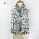 2017 Spring Autumn New Design Ethnic Style Voile Cotton Women Thin Long Shawl Scarf Woman Big Size Pashminas Wrap Hijab