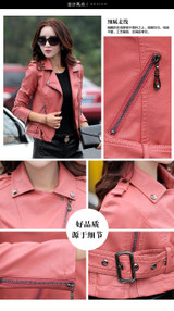 2017 spring Autumn leather jacket women motorcycle leather clothing women's plus size 3XL slim short jacket small leather jacket