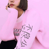 2017 Spring Autumn Japanese Bad Girl Printed Sweatshirts Cashmere Thickened Casual Loose Hoodies Women Harajuku Fashion Shirt