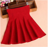 2017 Spring Autumn High Waist Knitted Skirts Women Pleated mini Skirt Casual Elastic Flared Skirt Female midi Short Skirt Woman
