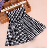 2017 Spring Autumn High Waist Knitted Skirts Women Pleated mini Skirt Casual Elastic Flared Skirt Female midi Short Skirt Woman
