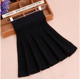 2017 Spring Autumn High Waist Knitted Skirts Women Pleated mini Skirt Casual Elastic Flared Skirt Female midi Short Skirt Woman
