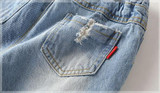 2017 Spring Autumn Children Babies Girls Boys Jeans Broken Cool Jeans Trousers Boys Clothing Girls Toddler Trouser free shipping