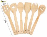 Free Shipping 2017 New Arrival 6 Pieces Bamboo Spoon Spatula Mixing Set Eco-Friendly Utensil Kitchen Wooden Cooking Tool