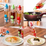 Free Shipping 2017 New Arrival 2 in 1 Kitchen BBQ Condiment Oil Soy Sauce Vinegar Spray Bottle Cruet Dispenser Wholesale
