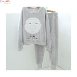 warm winter flannel thick cartoon cute pajamas set women fluffy animal owl homewear autumn lounge pajamas