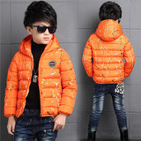 Warm Winter Boy Jacket Children Hooded Coat Outwear Clothing Teenage Cotton-Padded Zipper Clothes Fashion Kids Geometric Jacket