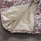 Warm Winter Baby Girls Parkas Floral Lovely Hooded Cotton Thicken Jackets Coat Outerwear Snow Wear Casaco+bag